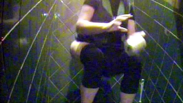 Hidden camera piss with a brunette