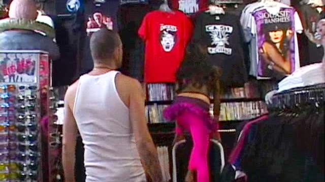 Hot clerk at clothing store fucked