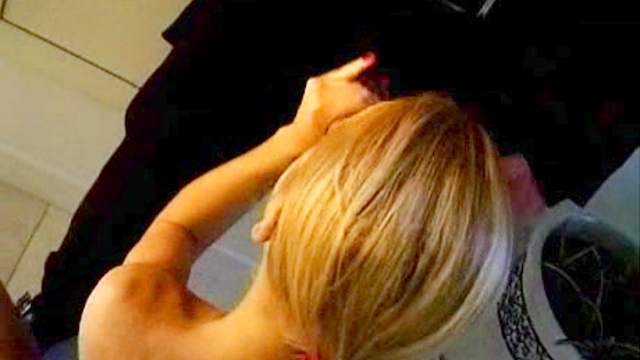 Smoking girl watches blonde suck a cock