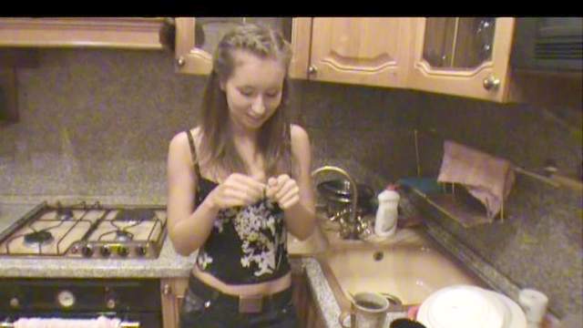 Teenager fucked on the kitchen table