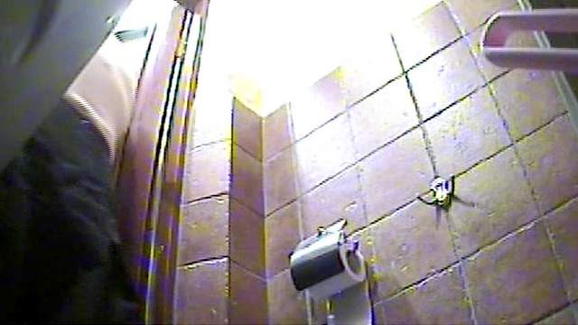 Public bathroom voyeur piss video