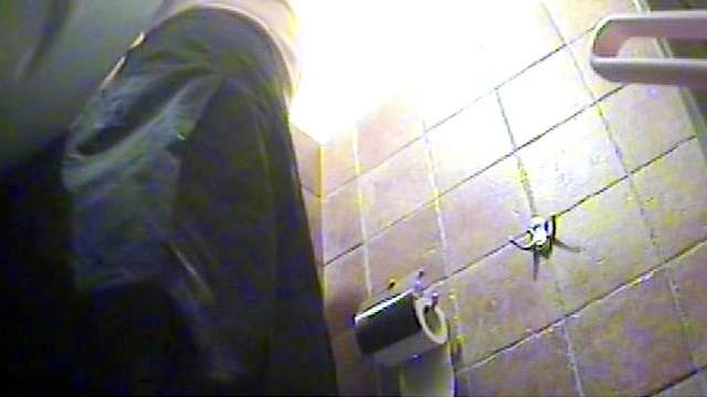 Public bathroom voyeur piss video