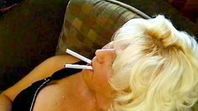Blondes smoke and enjoy a touch of BDSM