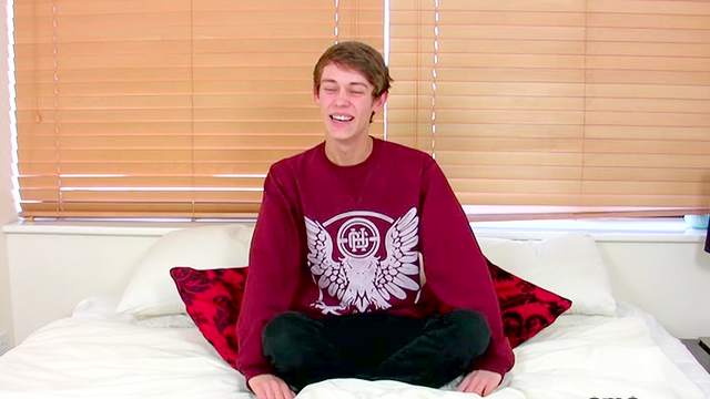 Hot balls on the solo masturbating gay teen