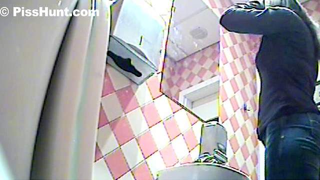 Cute honey is wiping her booty in the toilet