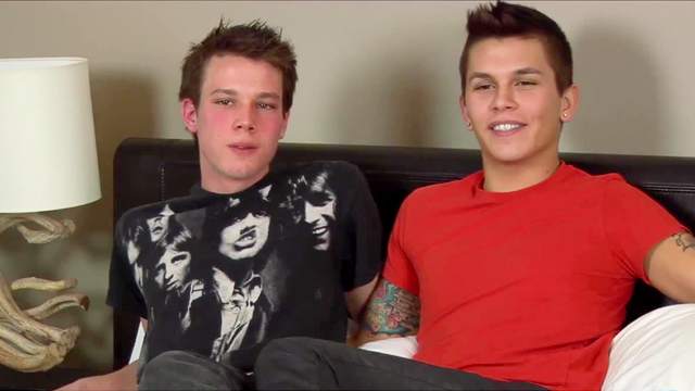Justin LeBeau and Seth Knight in the bedroom