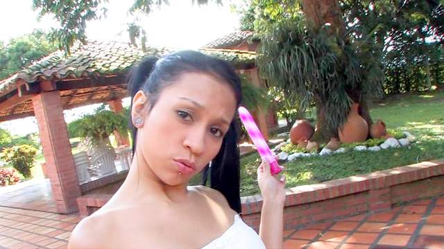 Pigtailed beauty Rubi Meza and her shaved pussy