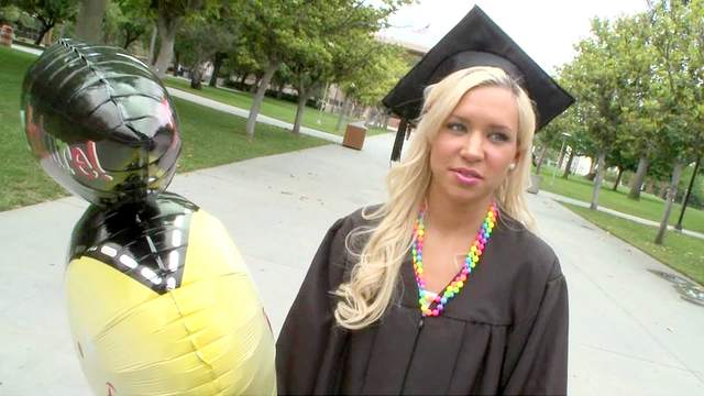 Graduated blonde Kacey Jordan is fucking with pleasure