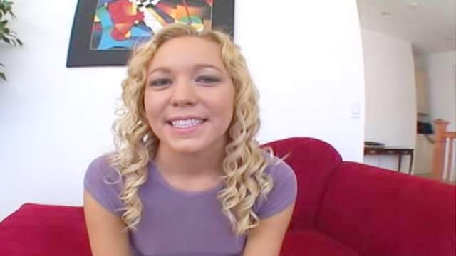 Blonde with curly hairs Liv Wylder is getting cum in mouth