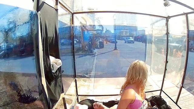 Hardcore blonde Alexis Monroe is fucking in the public