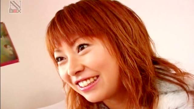 Redhead babe Sayaka Hagiwara sucks a hot dildo