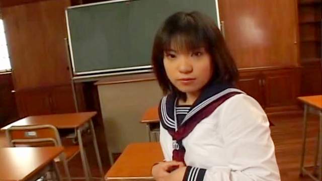 Asian schoolgirl Rino Sayaka shows off her pussy