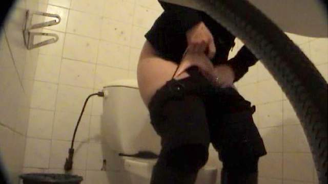 Lovely beauty is peeing in the toilet with hidden cam