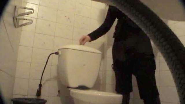 Lovely beauty is peeing in the toilet with hidden cam