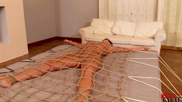 Sweet roped beauty Melanie Memphis being humped with dildo