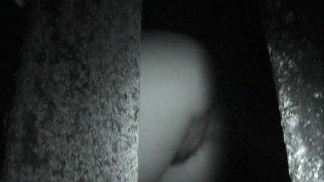 Busty babe is peeing in the middle of the night