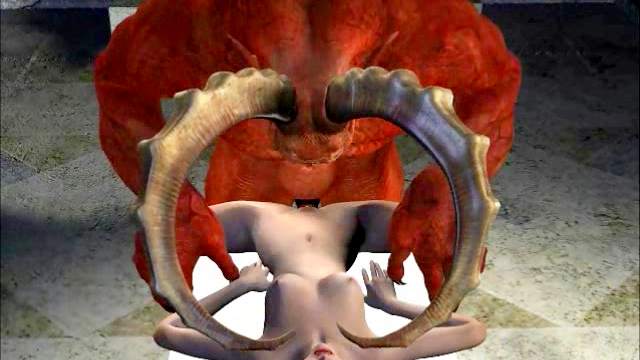 3D hardcore porn with a monster in HD