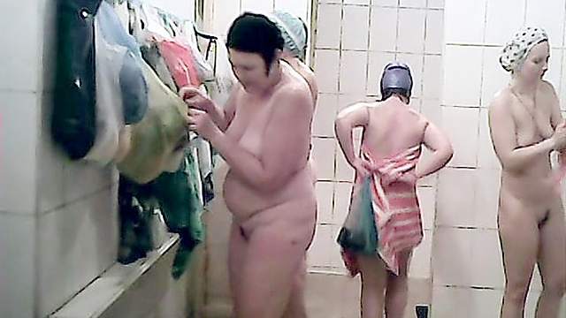 Three chubby babes are getting naked in the dressing room